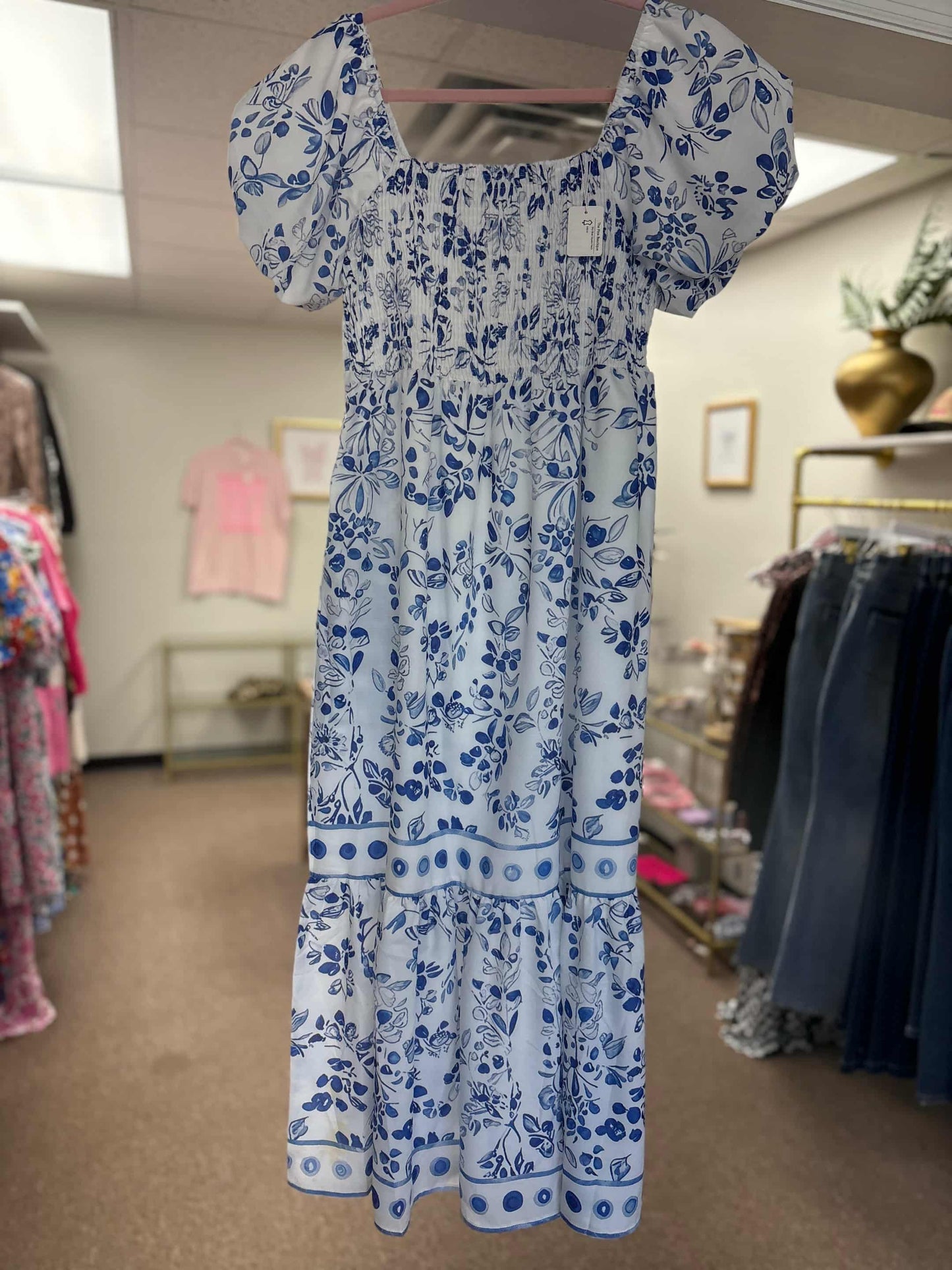 Blue Floral Maxi Dress