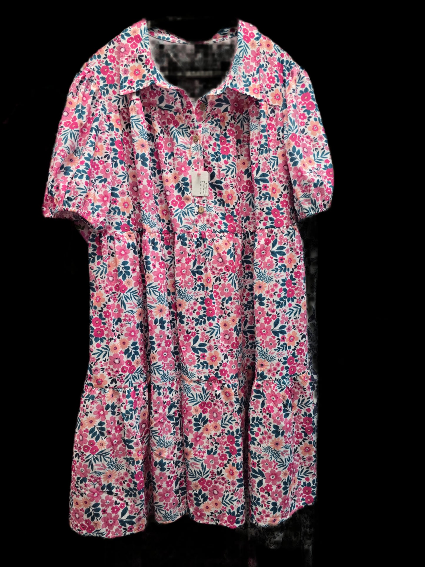 Plus Size Midi Multicolored Dress
