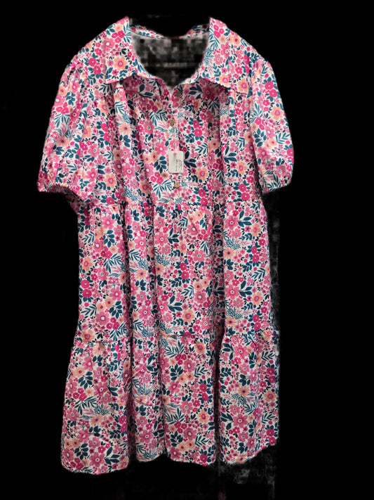 Plus Size Midi Multicolored Dress