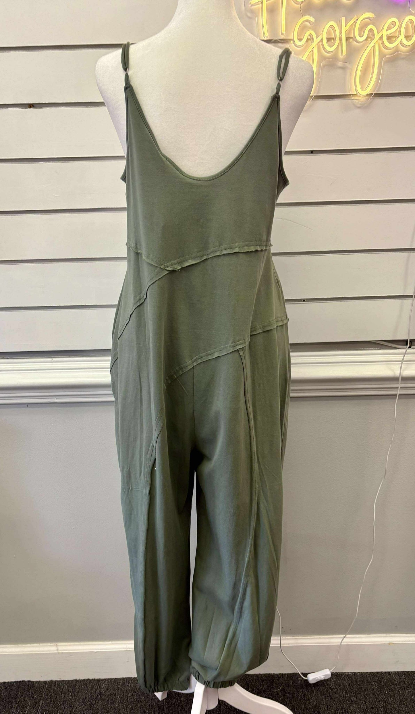Relaxed Fit Jumpsuit with Asymmetrical Seams