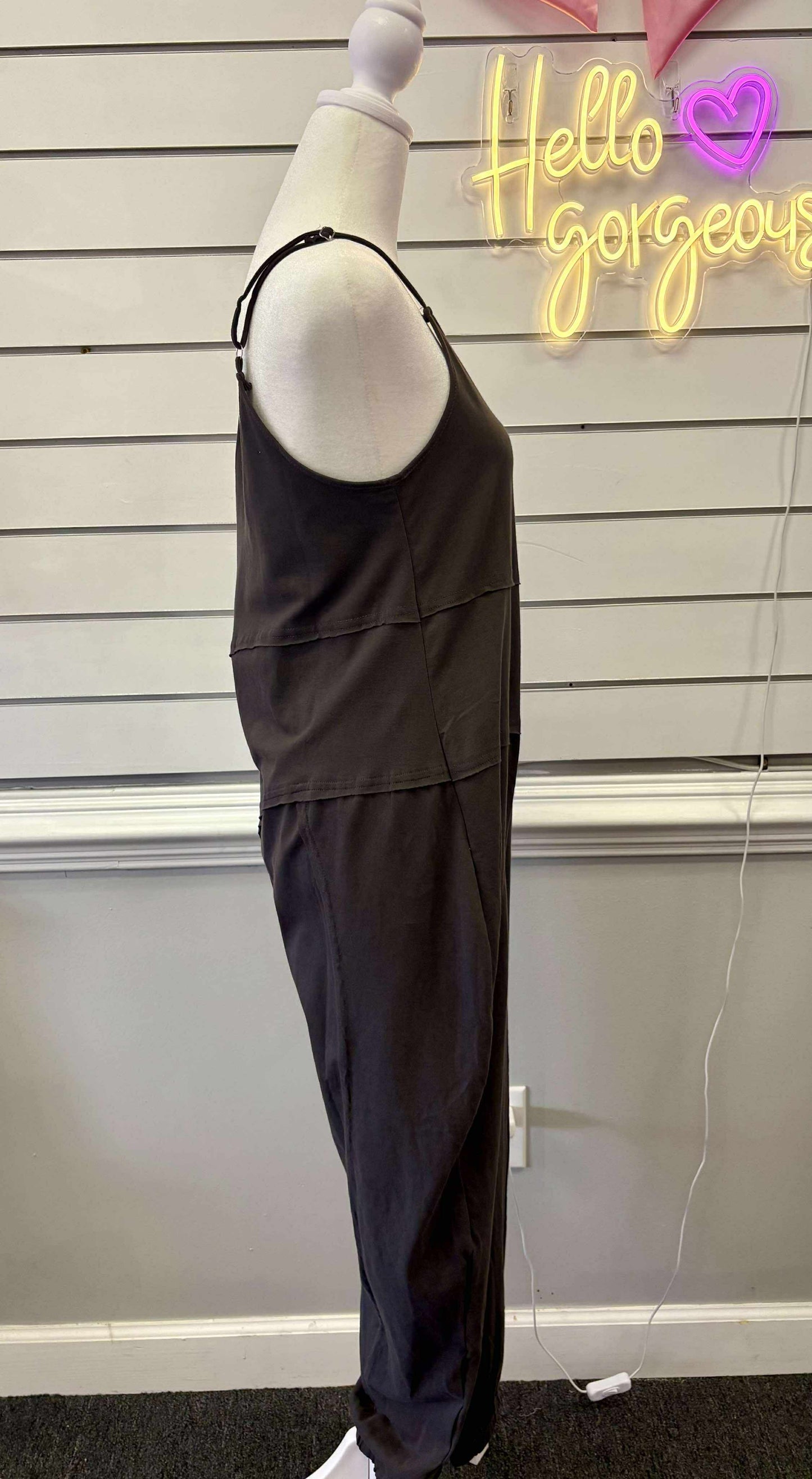 Relaxed Fit Jumpsuit with Asymmetrical Seams