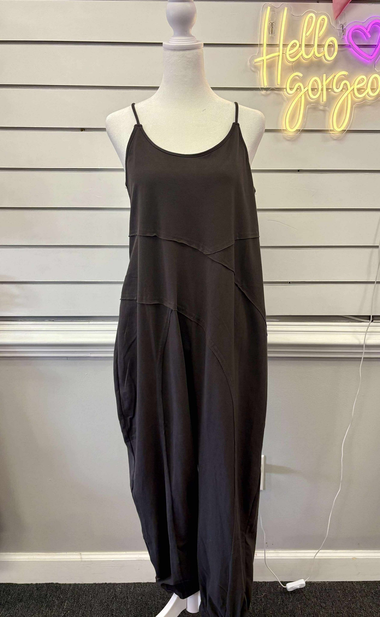 Relaxed Fit Jumpsuit with Asymmetrical Seams