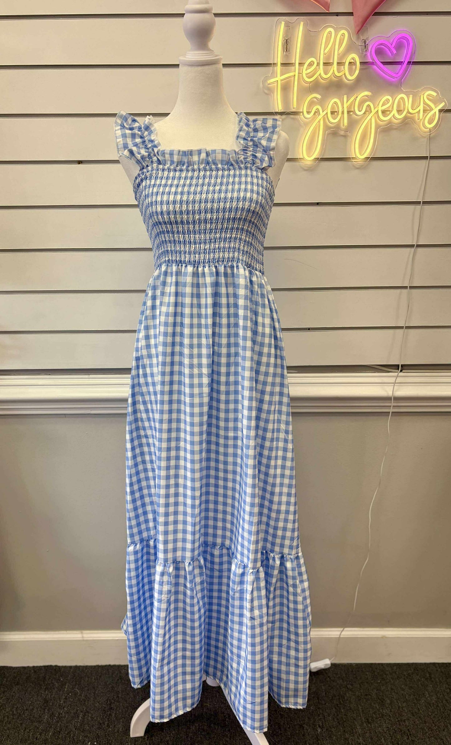 Sleeveless Gingham Dress