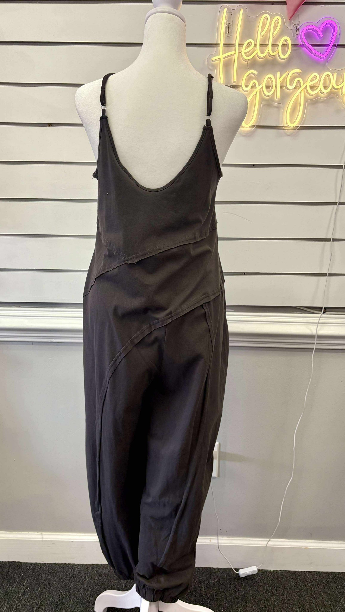 Relaxed Fit Jumpsuit with Asymmetrical Seams