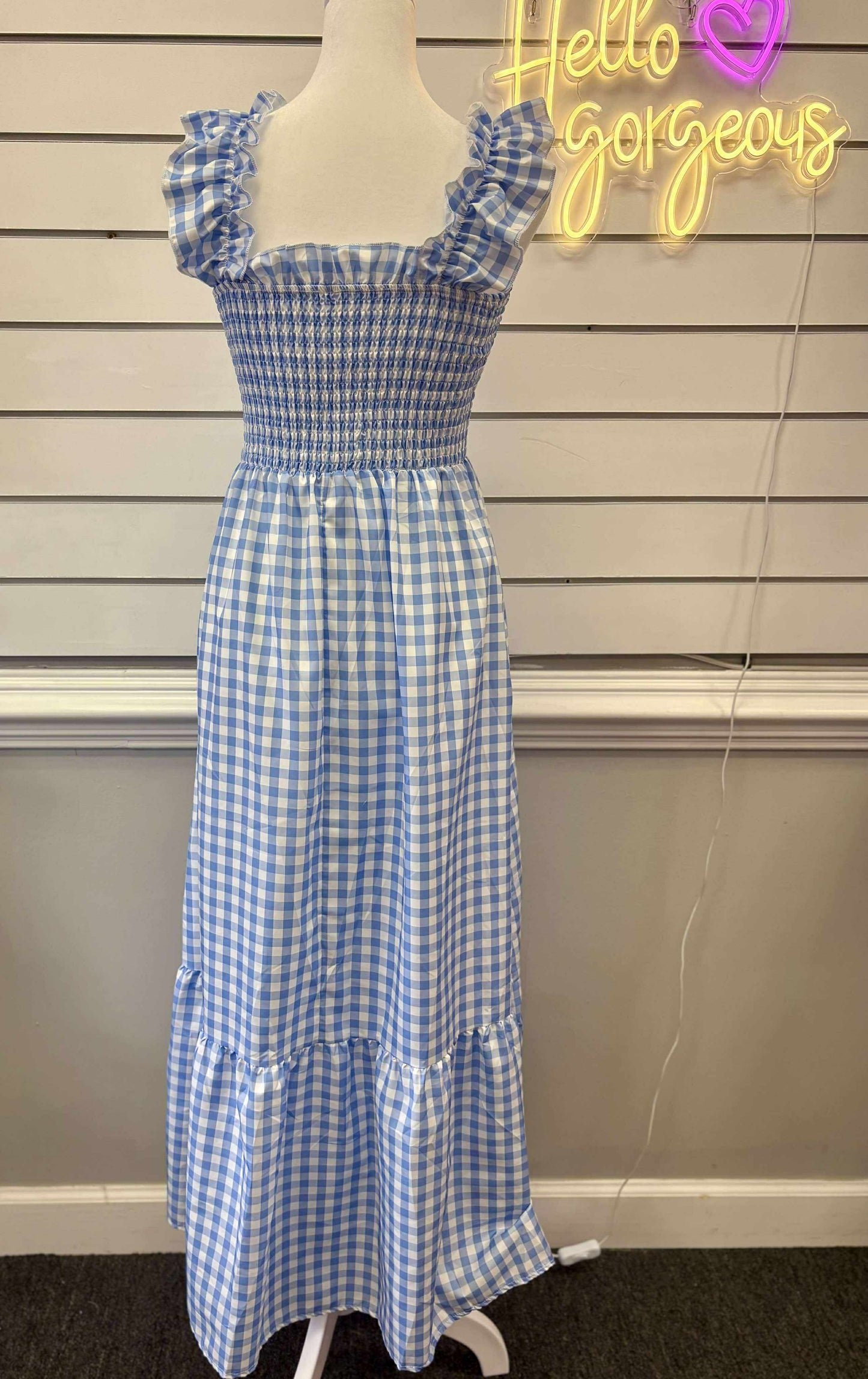 Sleeveless Gingham Dress
